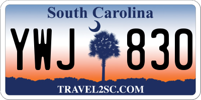 SC license plate YWJ830