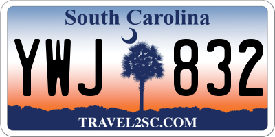SC license plate YWJ832