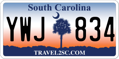SC license plate YWJ834
