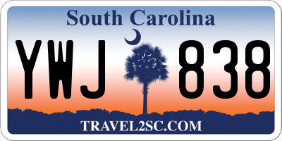 SC license plate YWJ838