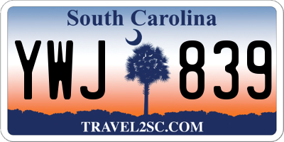 SC license plate YWJ839