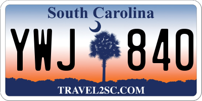 SC license plate YWJ840