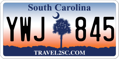 SC license plate YWJ845