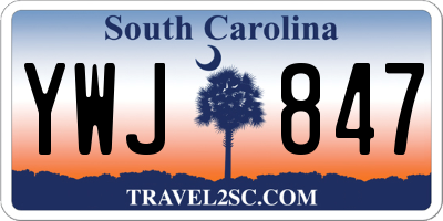 SC license plate YWJ847
