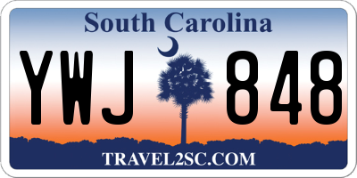 SC license plate YWJ848