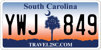 SC license plate YWJ849