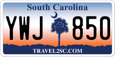 SC license plate YWJ850