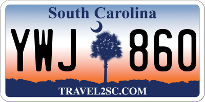 SC license plate YWJ860
