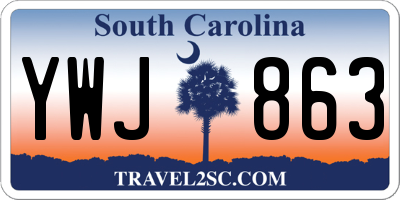 SC license plate YWJ863