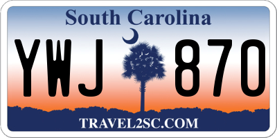 SC license plate YWJ870
