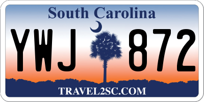 SC license plate YWJ872