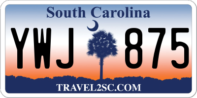 SC license plate YWJ875