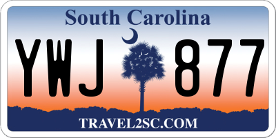 SC license plate YWJ877