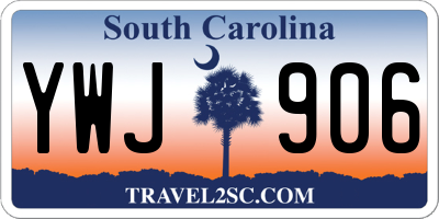 SC license plate YWJ906