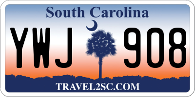 SC license plate YWJ908