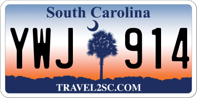 SC license plate YWJ914