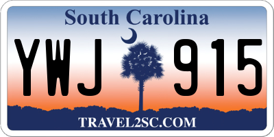 SC license plate YWJ915