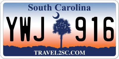 SC license plate YWJ916