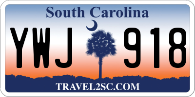 SC license plate YWJ918