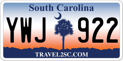 SC license plate YWJ922
