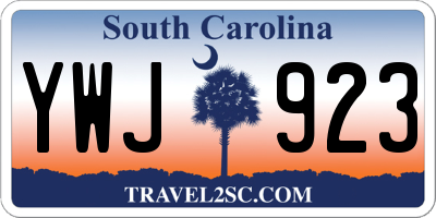 SC license plate YWJ923