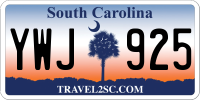 SC license plate YWJ925