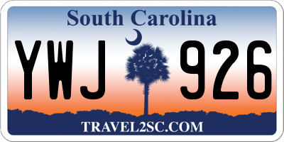 SC license plate YWJ926