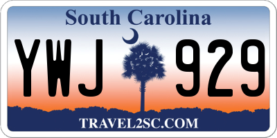 SC license plate YWJ929