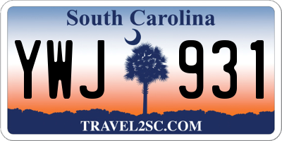 SC license plate YWJ931