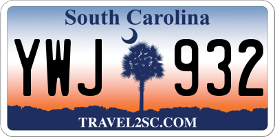 SC license plate YWJ932