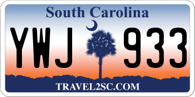 SC license plate YWJ933