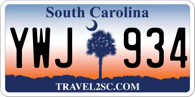 SC license plate YWJ934