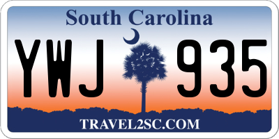 SC license plate YWJ935