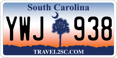 SC license plate YWJ938