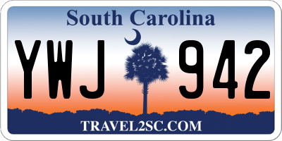 SC license plate YWJ942