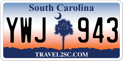 SC license plate YWJ943