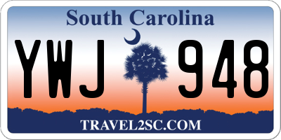 SC license plate YWJ948