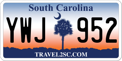 SC license plate YWJ952