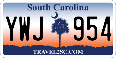 SC license plate YWJ954