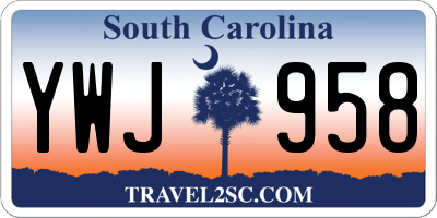 SC license plate YWJ958