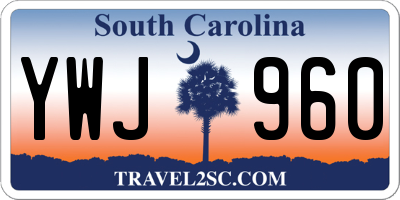 SC license plate YWJ960