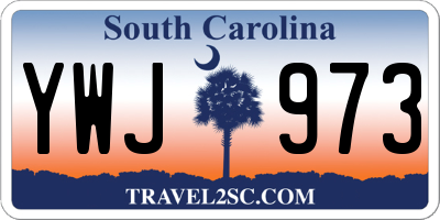 SC license plate YWJ973