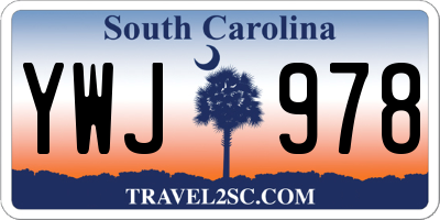 SC license plate YWJ978