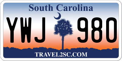 SC license plate YWJ980