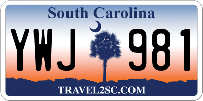 SC license plate YWJ981