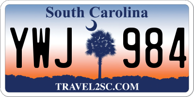 SC license plate YWJ984