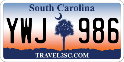 SC license plate YWJ986