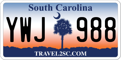 SC license plate YWJ988