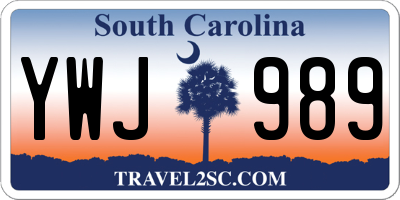 SC license plate YWJ989
