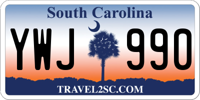 SC license plate YWJ990